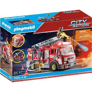 UNIVERS MINIATURE PLAYMOBIL - 71233 - City Action - Camion de pompiers avec grande échelle
