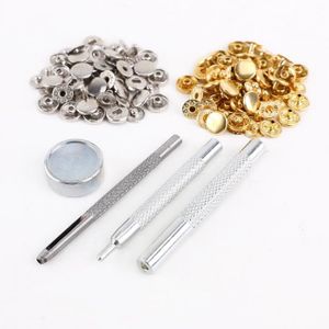 50x bouton pression métal 10mm outil pr cuir maroquinerie scrapbooking argenté