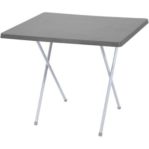 TABLE DE CAMPING Table de camping pliable et réglable en hauteur sur 2 tailles – Couleur : gris – 79 cm x 60 cm x 50-62 cm80