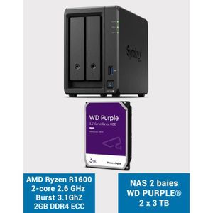 SERVEUR STOCKAGE - NAS  Synology DS723+ Serveur NAS WD PURPLE 6To (2x3To)
