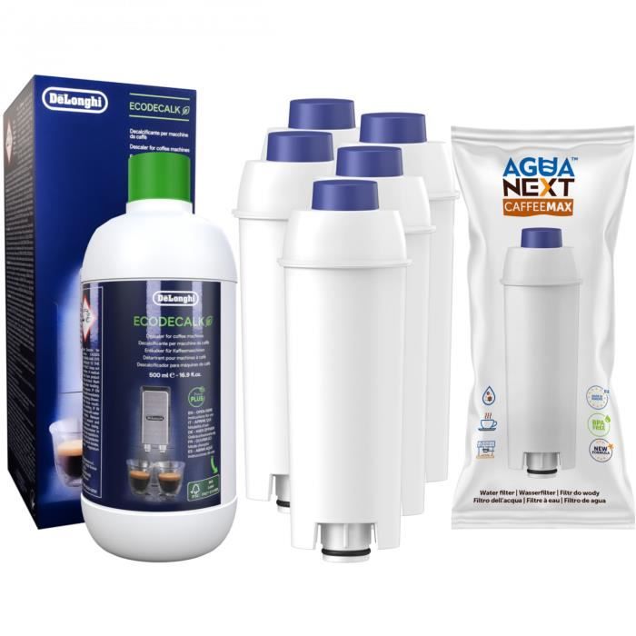 Kit d'entretien DeLonghi MultiClean Nettoyant pour circuit de lait, détartrant  DeLonghi EcoDecalk et 3 filtres Aquafloow pour machine DeLonghi SER3017 /  DLSC002 : : Cuisine et Maison