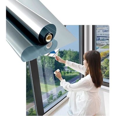 Film Miroir Pour Fenêtre 60x200cm Argent - Protection Solaire, Anti-UV Et Intimité - Intérieur/extérieur