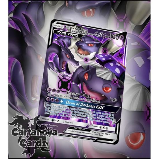 Shadow Dracaufeu Carte Pokémon Metal Black GX Carte (HP 300) Tag