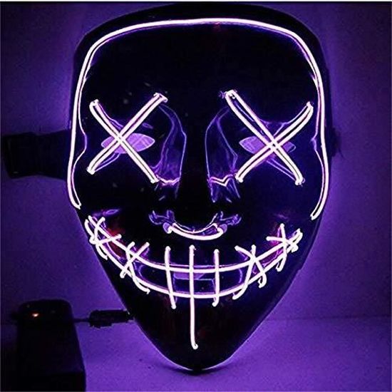 Masque Halloween Lumineux À Led Lumière Violet - Cdiscount Jeux - Jouets