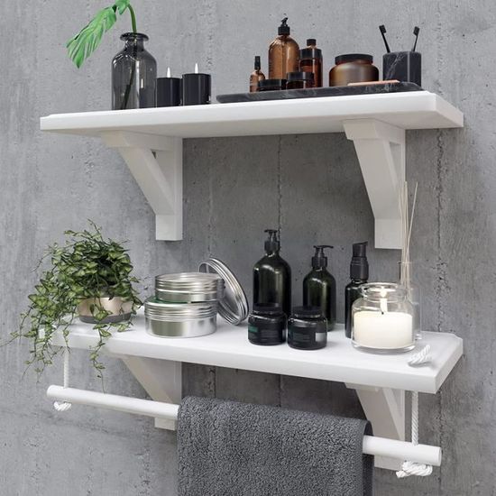 Lot De 2 étagères Murales Flottantes En Acier Inoxydable 304 - 40 X 10 X 5,8 Cm, Pour Salle De Bain, Cuisine, Salon