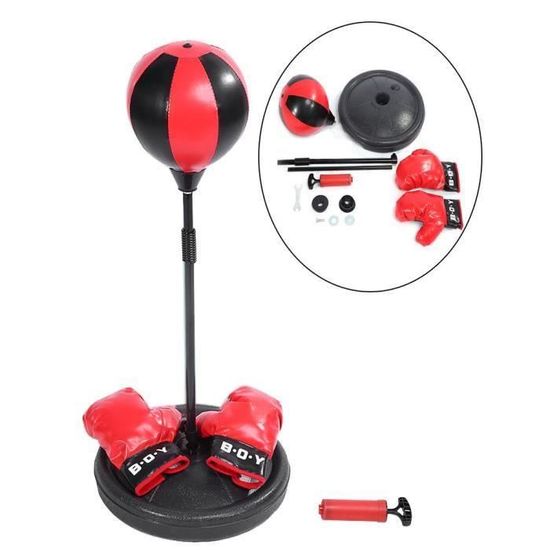 Set De Boxe Enfant : Punching Ball Réglable (81-124 Cm) + Gants - Base Remplissable Eau/sable