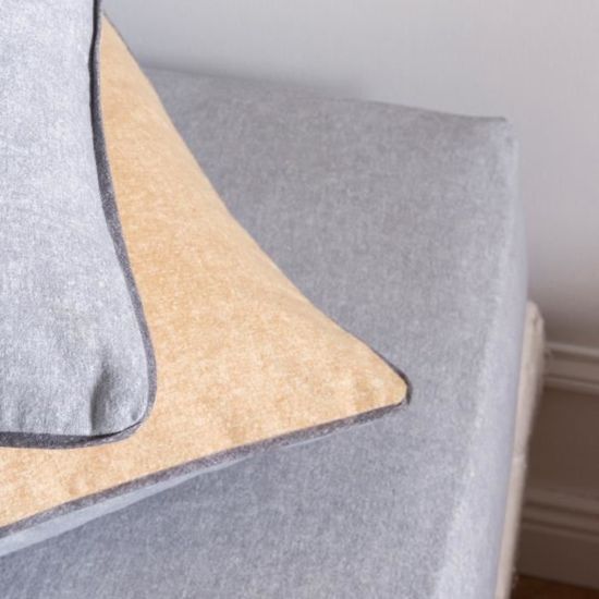 Drap Housse Flanelle VISION Gris 160x200 Cm – 100% Coton, Bonnet 30 Cm, Chaud Et Doux Pour L'hiver