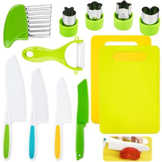 Kit De 6 Couteaux Enfants Sécurisés – Pour Fruits, Légumes – Inclus Éplucheur Et Couteau à Vagues – Apprentissage Cuisine - 2