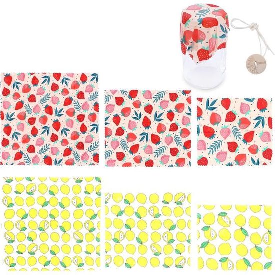 Emballages à la cire d'abeille Apifilm – Lot de 3 Bee's Wrap