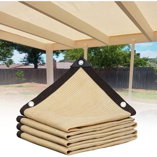 Voile D'Ombrage Respirante 200x510 Cm HDPE - Protection UV 98%, Anti-Déchirure - Pour Jardin, Terrasse, Piscine