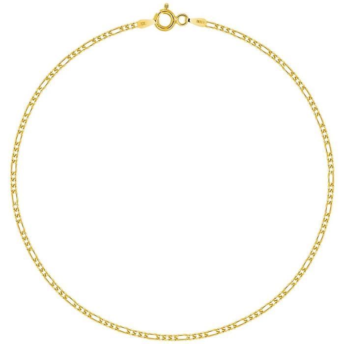 Bracelet Argent 925-1000 Plaqué Or Jaune 18 Carats Maille Grain De Café Largeur: 2.5 Mm