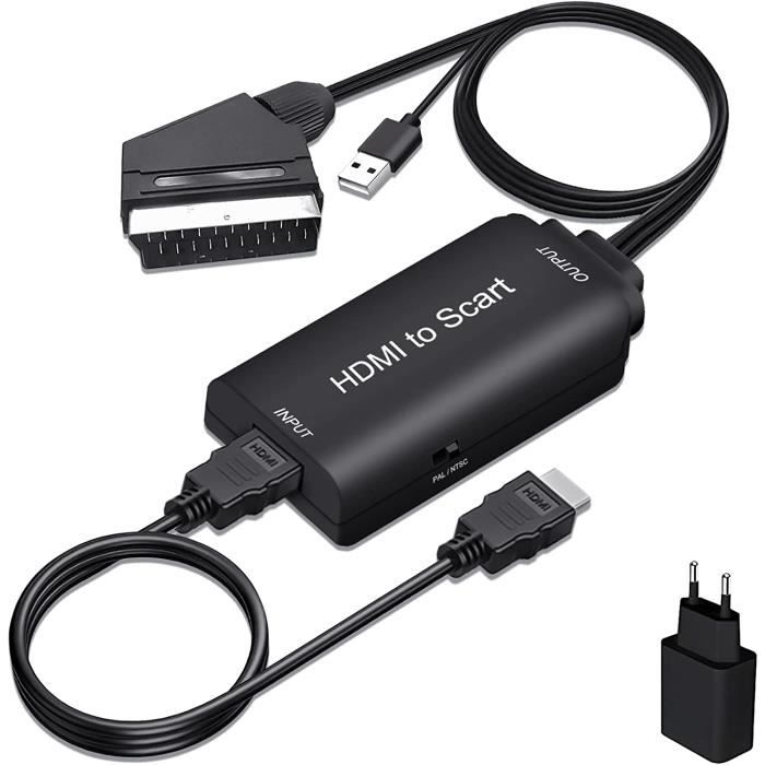 Convertisseur audio-vidéo péritel HDMI vers HDMI, adaptateur