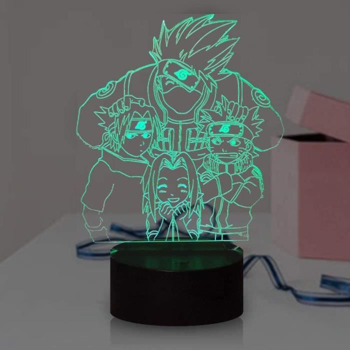 3D Illusion Lampe Anime Naruto Modèle 7 Couleur Led Enfants Night Light Télécommande Tactile USB Lampe de - Maison