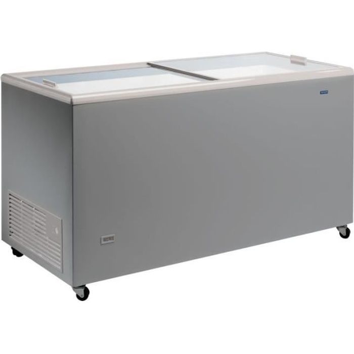Congélateur Coffre Aspect Inox Couvercle Vitré - 200 à 440 Litres