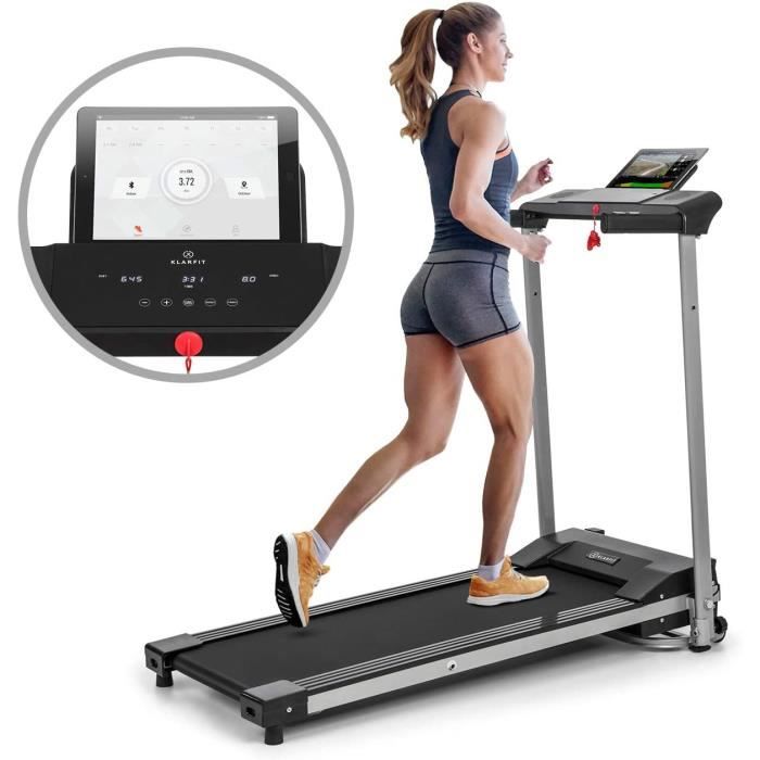 KLAR FIT Treado Sport 2.0 Tapis de Course avec Moteur 2,0 CV - Surface de roulement 40x110 cm (LXL), jusqu'à 12 km/h, système LowNoi
