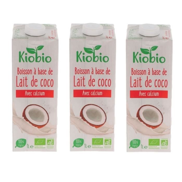 Lot 3x Boisson végétale BIO lait de coco - brique 1L
