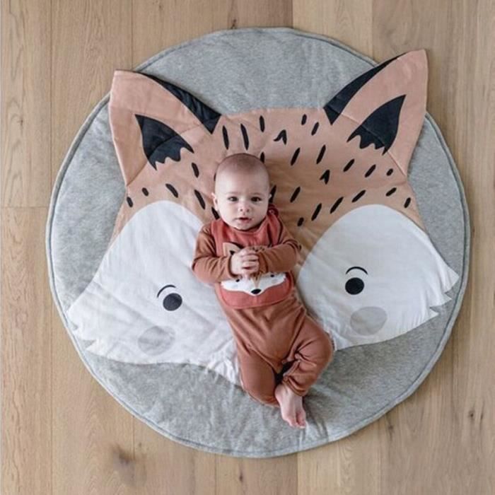 Tapis d'éveil,Bébé tapis de jeu jouets pliable enfants ramper couverture tapis dessin animé animaux rond tapis coton - Type 20