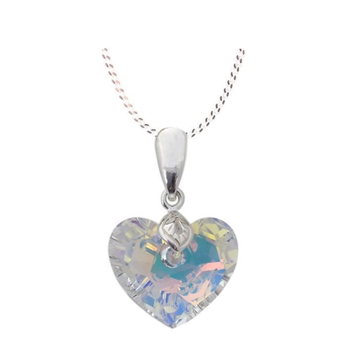 Crystals & Stones – Truly in Love – Couleur Crystal AB avec Argent Chaîne en Argent 925 avec pendentif Swarovski® Elements origin