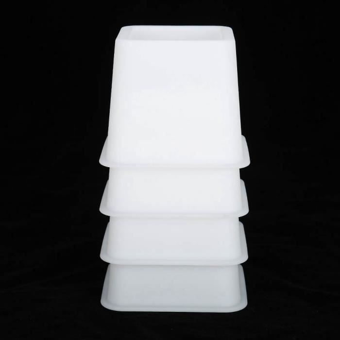 Lot de 4Pcs Rehausseur Pieds de lit, Élévateur de lit,Pied de Meuble (Blanc) LIUXSHOP