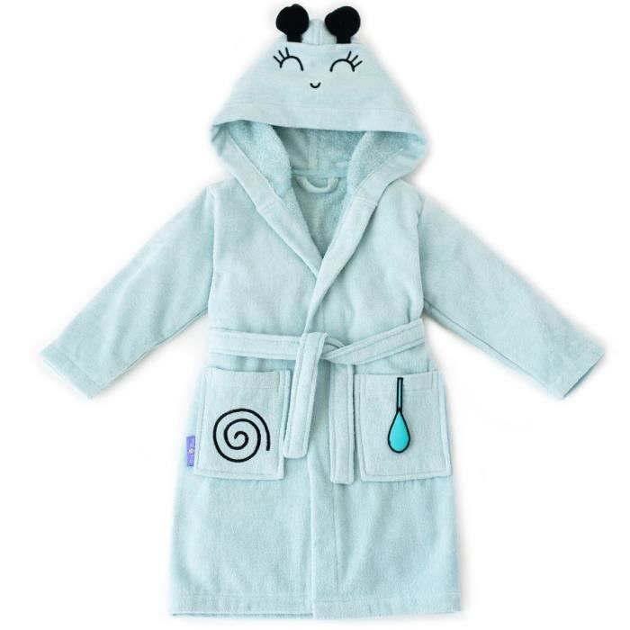 Milk&Moo Peignoir à Capuchon Pour Enfant 2-4 ans, Robe de Chambre, Serviette, Sortie de Bain, Poncho en Coton, Cadeau d'Enfant&Bébé