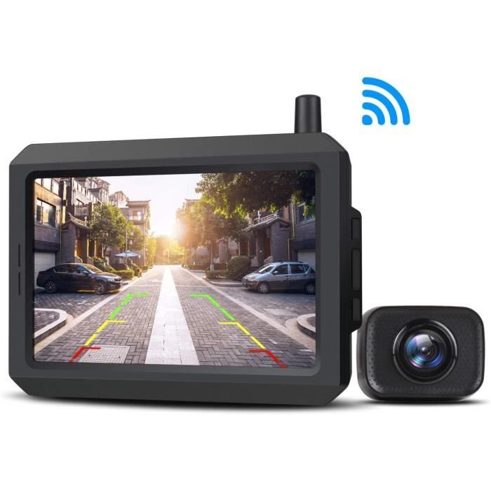 AUTO-VOX Caméra de Recul sans Fil avec Signal Numérique Stable, Caméra de Recul Étanche IP68 avec Emetteur Intégré(W7)