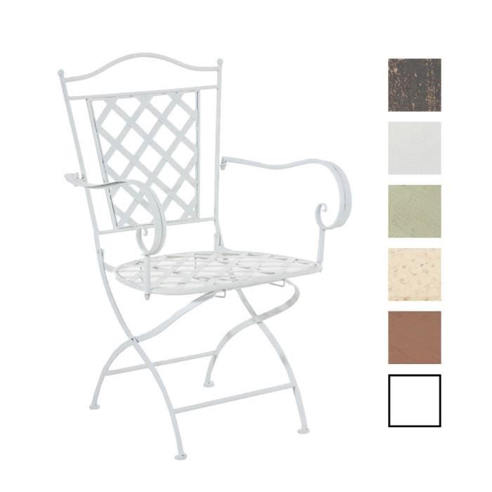 CLP Chaise nostalgique ADARA en fer forgé, chaise pliable, jsuqu'à 6 couleurs au choix