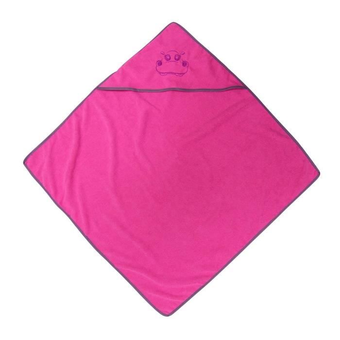 Cape de bain rose pour bébé 75x75cm