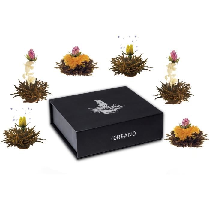 CREANO Boîte cadeau magnétique 6er fleur de thé noir