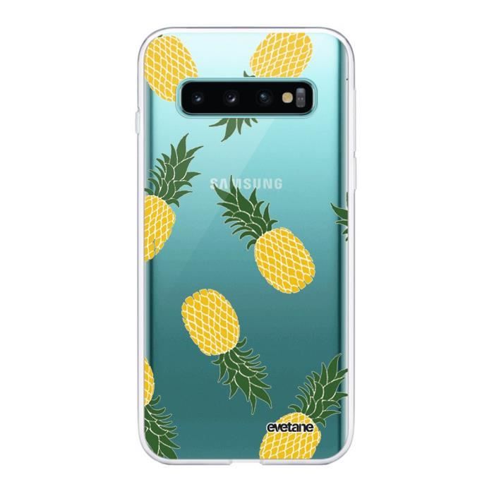Coque Samsung Galaxy S10 360 intégrale transparente Ananas Motifs Ecriture Tendance Design Evetane.