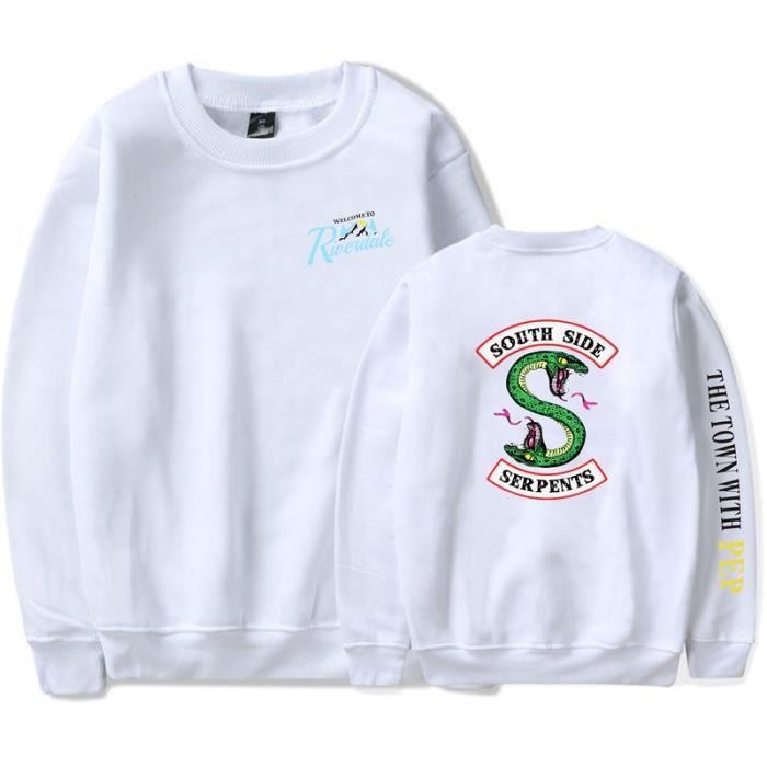 SWEAT Mixte - RIVERDALE - Confortable périphérique Personnalité Impression SWEAT - blanc WX™
