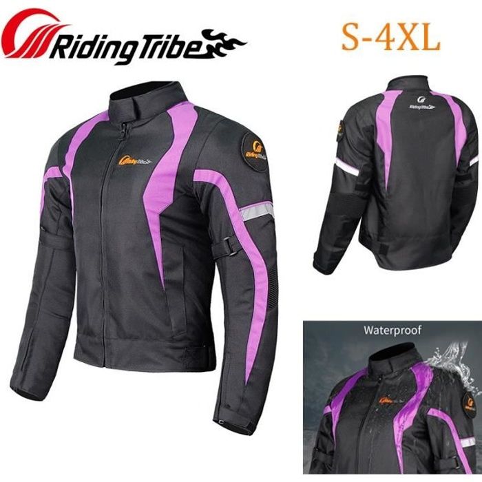 Veste de moto pour femme Combinaison de sécurité imperméable pour femme avec équipement de protection et doublure imperméable S-4XL