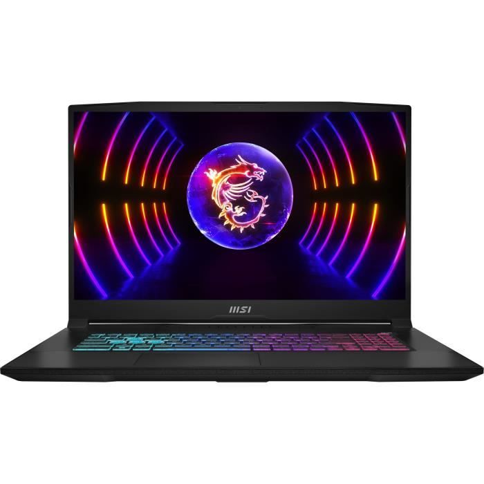 PC portable Gamer MSI Katana 17 B12VGK 222XFR 173 FHD 144Hz Core i7 12650H RAM 32Go 512Go SSD RTX4070 8 Go Sans Windows
