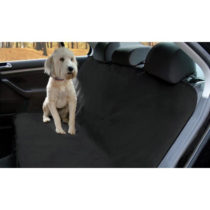 Couverture de protection de siège voiture pour chien en tissu imperméable (Noir)