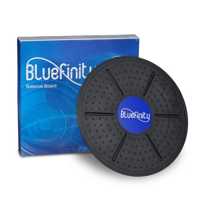 Bluefinity Balance Board Plateau équilibre jusqu'à 150 kg Diamètre: 36 cm planche de thérapie coordination motricité, noir
