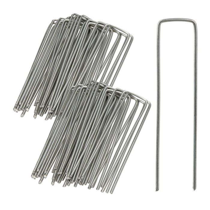 Lot de 50 Piquets de fixation sardines pour tente piquet ancrage sol jardin 15 cm de longueur acier galvanisé
