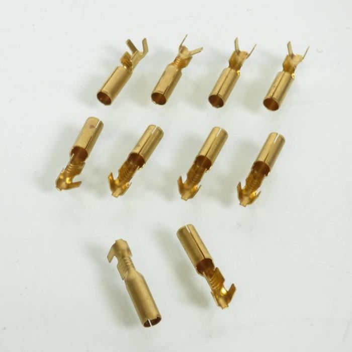 10 cosse ronde fiche électrique cylindrique femelle NON isolée laiton 4mm pour moto - MFPN : 10 cosse ronde femelle 4mm-223183-1N