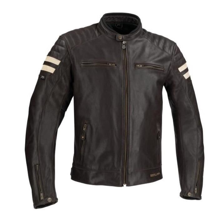 SEGURA Blouson de moto Stripe - Marron / Beige