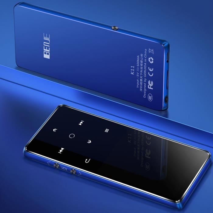 BENJIE K11 16G Lecteur MP3 Lossless IPX4 Étanche Musique Vidéo Audio Radio FM Ebook Dictaphone BLEU