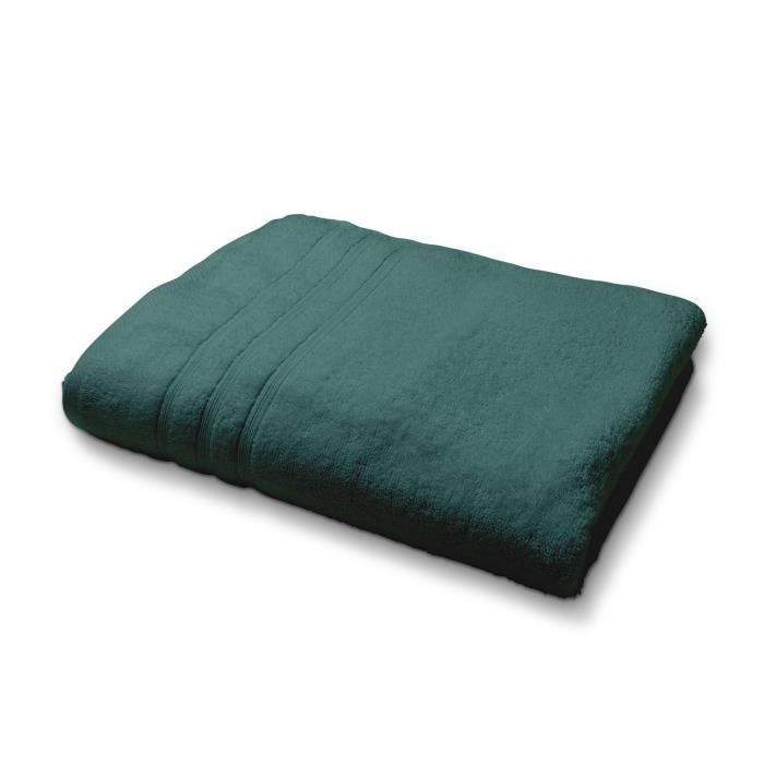 TODAY Drap de bain - 100% coton 500 g/m²- 70 x 130 cm - Vert émeraude