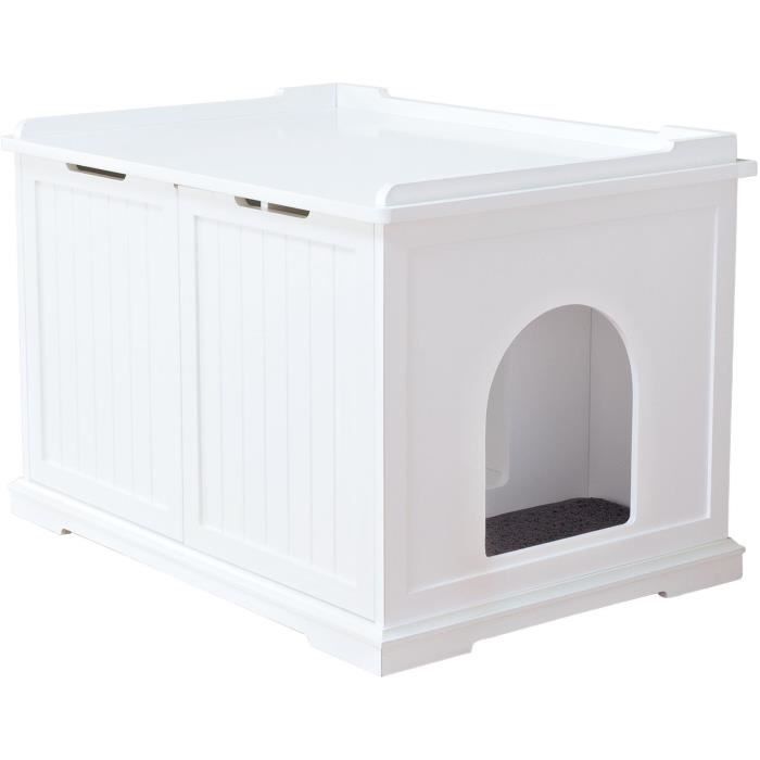 TRIXIE Cabine de toilette - 75 x 51 x 53 cm - Blanc - Pour chat