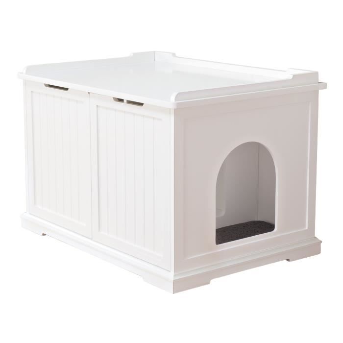 TRIXIE Cabine de toilette - 75 x 51 x 53 cm - Blanc - Pour chat