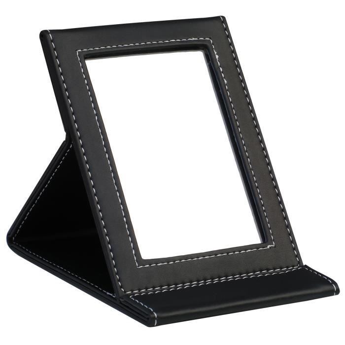TRIXES Miroir Pliant en PU Noir