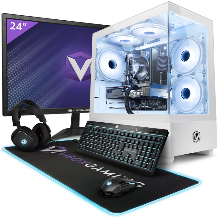 Vibox II-132 PC Gamer – 23 Écran – Intel i5 10400F – RTX 3050 6Go – 16Go RAM – 1To NVMe SSD – Win11 – WiFi