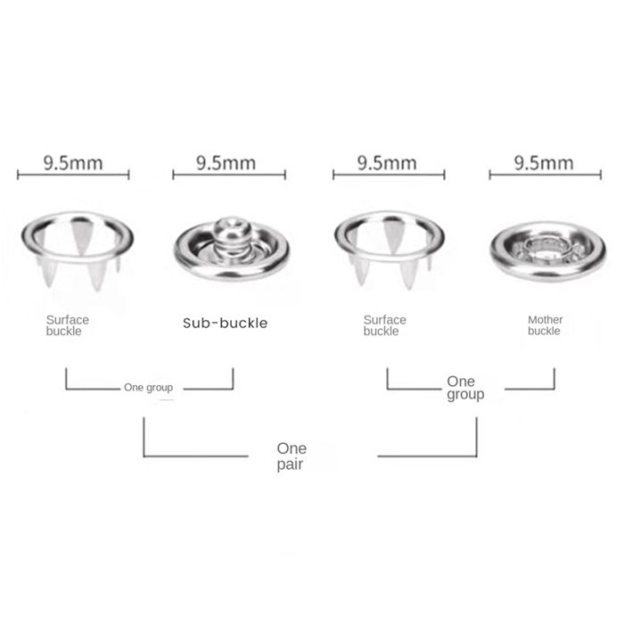 Lot De 50 Fermoirs Boutons Pression En Fer Argenté 12 Mm - Attache Métal Pour Vêtement | Fabriqué En France