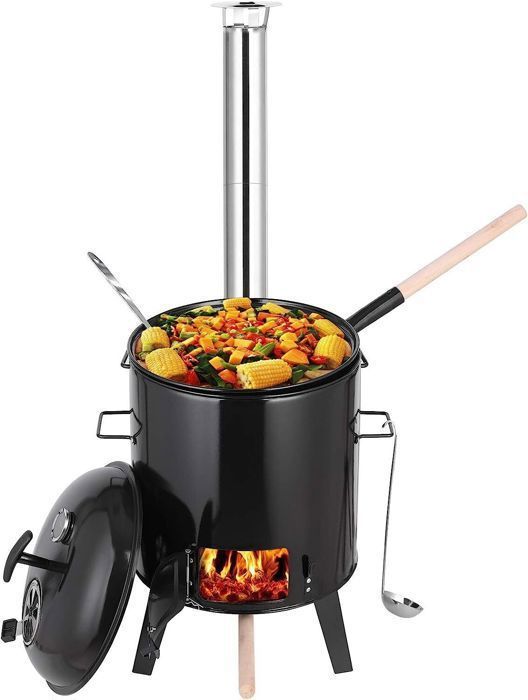 Goulash Cannon 17L+8L,Goulash Kettle | Stew Oven avec Fonction Barbecue pour cuisine d'extérieur cuisine de campagne