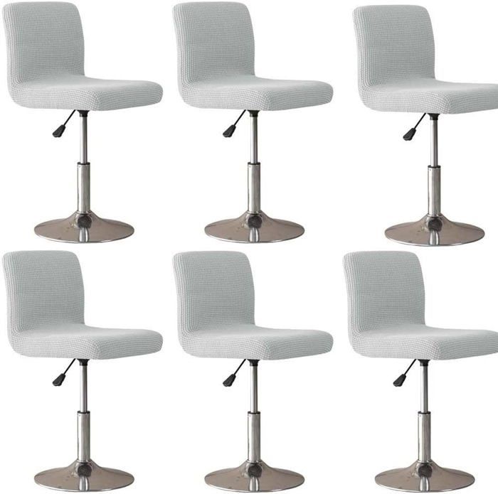 Housses Tabourets Bar 6 Pièces Extensibles Lavables - Protection Chaise Salle à Manger Dossier Court