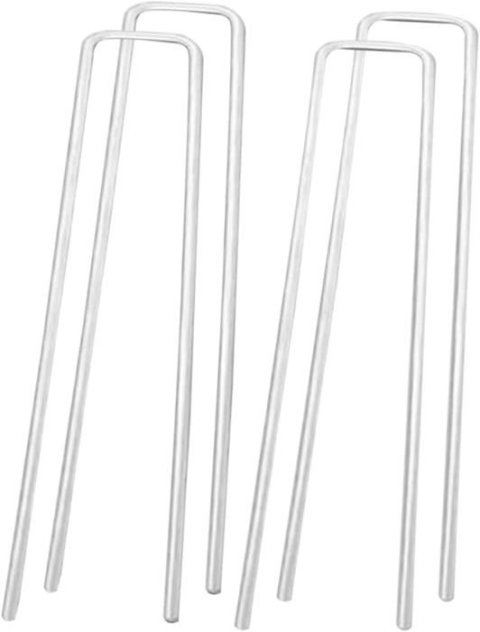 Graxury 50 Piquets De Jardin Robustes 15cm En Acier Galvanisé - Agrafes U 3mm Avec Crochet De Ramassage