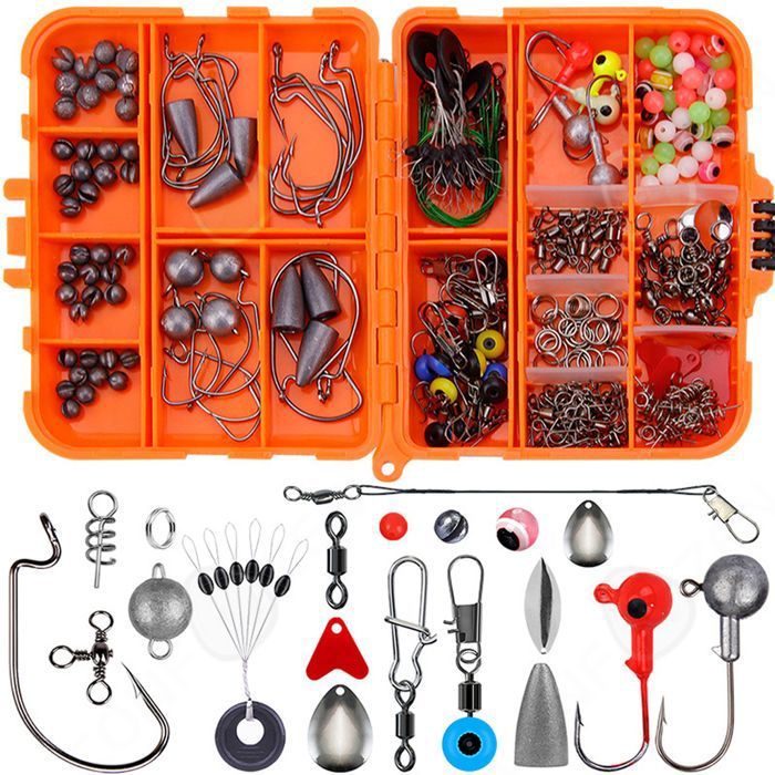 Kit De Pêche 10 Leurres Toupies Métal – Boîte De Rangement Incluse