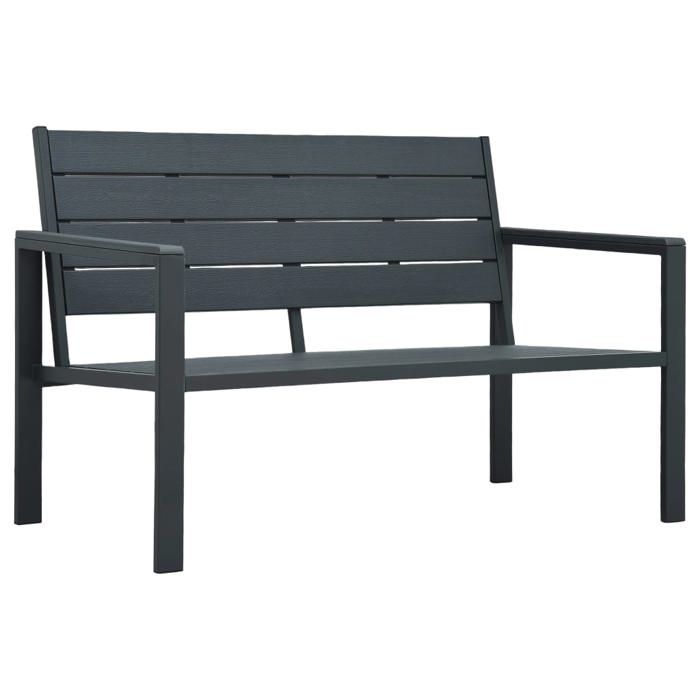 Banc de jardin meuble de patio dextérieur terrasse 120 cm pehd gris aspect de bois 02_0011205