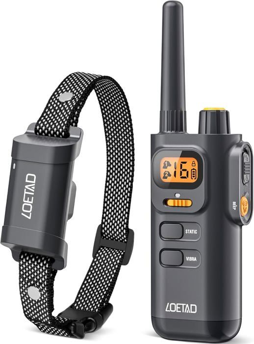 Meilleurs prix pour Collier De Dressage Pour Chien, Collier Électrique Pour Chien Rechargeable Ipx7 Étanche, 16 Niveaux Statique Réglables/3 Modes Pou